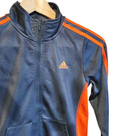 Adidas Boy's Zip Sweatshirt Navy Orange Size 7 / 7X - Picture 4 of 7